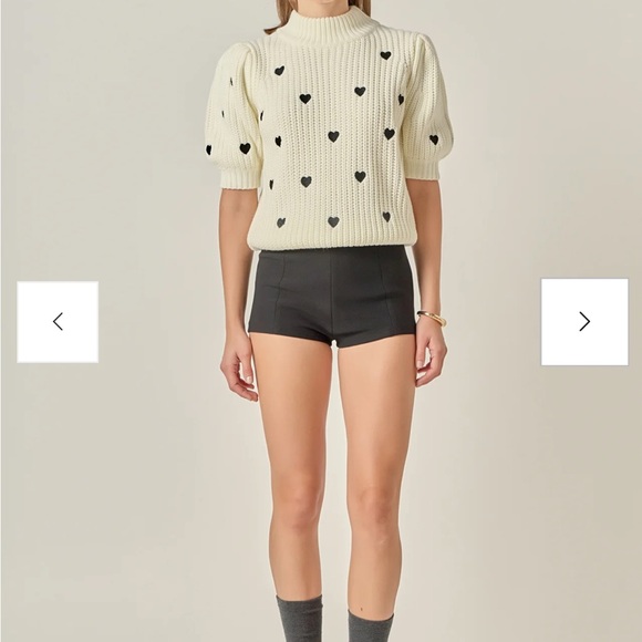 English Factory Cream and Black Heart Sweater - Picture 3 of 13